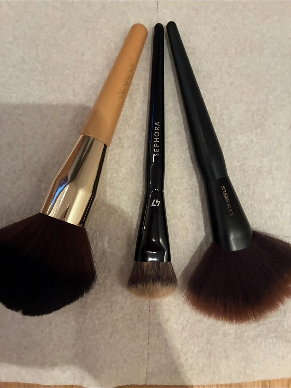 Sephora Foundation Brush + Sonia Kashuk Highlighter Brush + Large Powder Brush